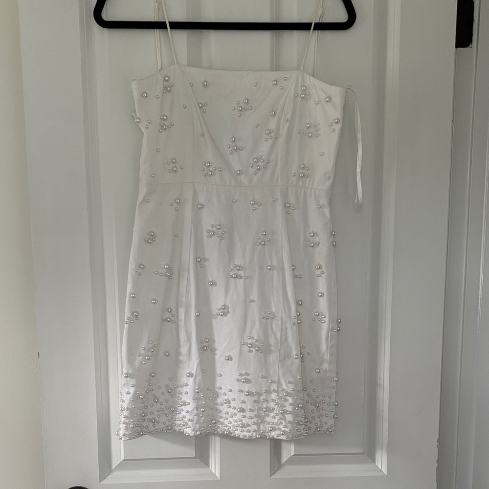 BHLDN white pearl mini dress